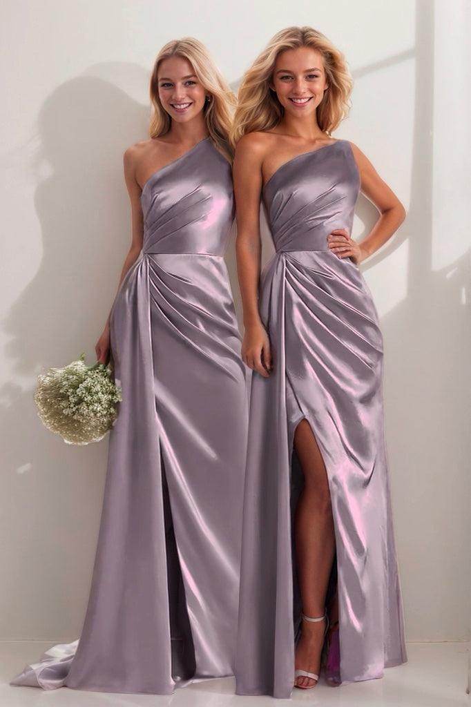 Sheath Bridesmaid Dress with High Split in Light Blue CB0795 - COCOMELODY